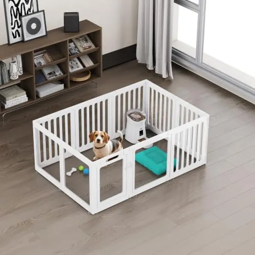 FASNATI Parque para Cachorros de acrílico Transparente, H 60 cm, 10 Paneles