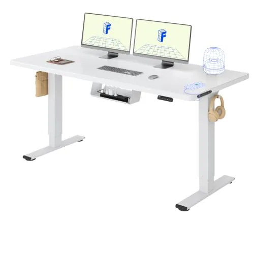 FLEXISPOT Escritorio Elevable Eléctrico 140x80 Doble Motor, Tablero Entero