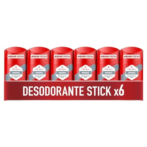 Old Spice Original Desodorante En Barra Para Hombres 50 ml x 6, Fresco 24 Horas, Todos Los Días Con Uso Diario, Perfume Duradero, Fragancia Excepcional, Protección Contra El Mal Olor