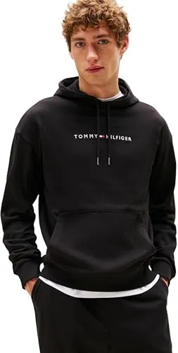 Tommy Hilfiger Sudadera Hombre con Capucha, Negro (Black), XL