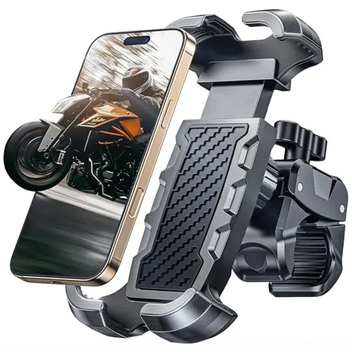 CIRYCASE Soporte Movil Bicicleta,[Seguridad Total] Abrazadera Antivibración