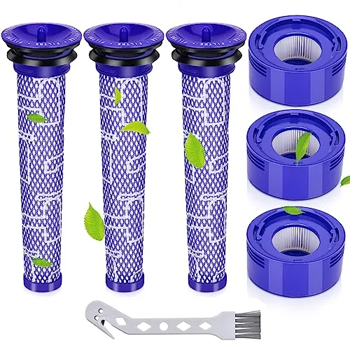 Smyidel Filtros Aspiradora para Dyson, filtros de vacío para Dyson V8 aspiradoras, V7 Absolute Animal Motorhead, 3 filtros HEPA, 3 pre Filtro, reemplaza la Parte # DY-96566101, DY-96747801(V7V8)