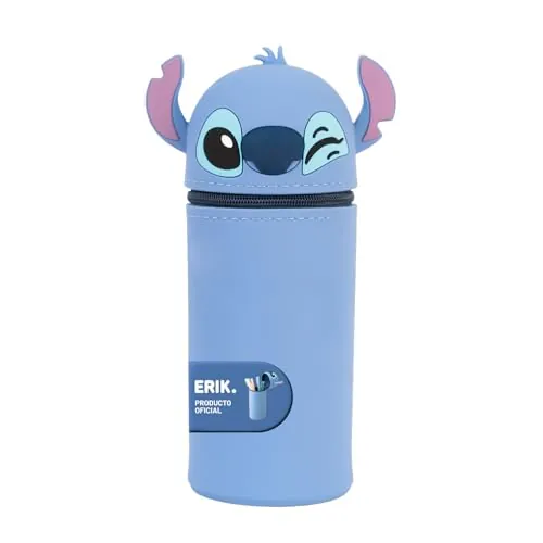 Grupo Erik Estuche Stitch - Estuche Escolar pequeño de Silicona para niñas y niños │Stitch Regalos │ Vuelta al Cole : Material Escolar y papeleria -│ Extensible, Impermeable y con Cremallera