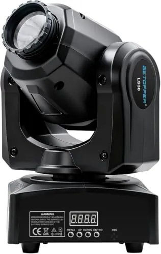 BETOPPER luces discoteca, Spot LED con 8 Gobos, 8 Colores, 9/11 Canales DMX-512, Activación por Sonido, Ideal para Fiestas, Baile, Eventos en Iglesia, DJ Móvil, Bares, Conciertos, Discotecas, etc.(x1)