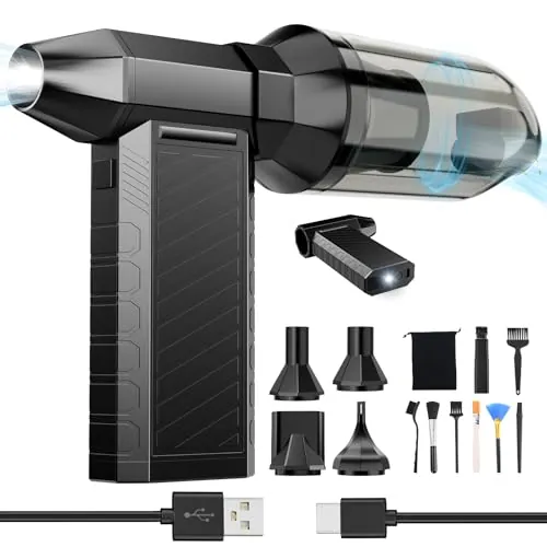 Preciva Soplador de Aire Potente, Mini Soplador y Aspirador 2 en 1