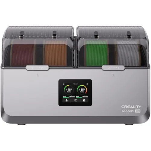 Creality Caja secado de filamentos Space Pi X4, Caja almacenamiento para 4 bobinas de impresora 3D, con doble cámara de calentamiento, PTC 200 W hasta 85 °C, secado rápido, para PLA, PETG, TPU y ABS.