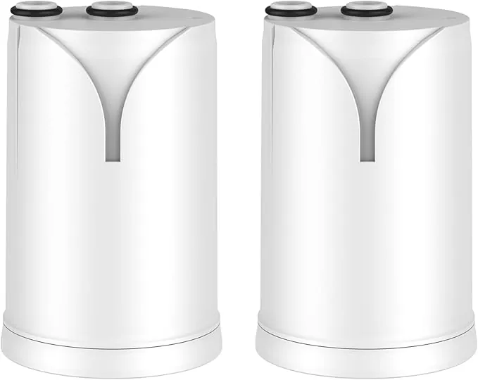 GLACIER FRESH On Tap V (600L–2uds) Cartucho de filtro de agua, compatible con Brita® On Tap V/Pro V-MF/HF, el filtro de carbón reduce el 99% de cloro, PFAS, microplásticos, metales y malos olores