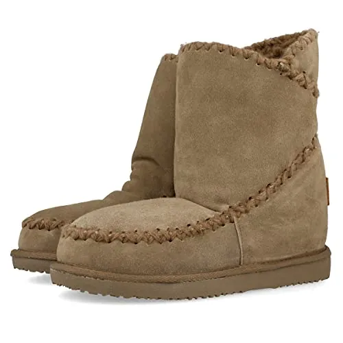 GIOSEPPO Botines Taupe de Estilo Australiano con cuña Interna para Mujer 42114