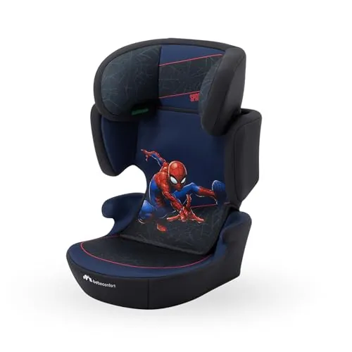 Bebeconfort Marvel RoadSafe i-Size Silla Coche, Authentic Spiderman | Asiento Elevador, 3.5–12 Años (100-150 cm), Plegable y Ligero, Instalación con Cinturón, 14 Posiciones del Reposacabezas