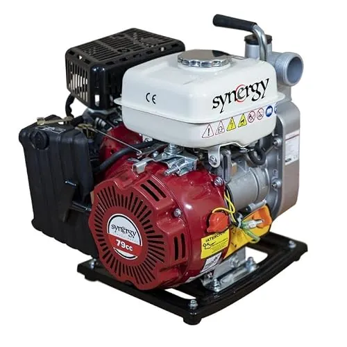 Synergy Motobomba Gasolina 79cc 1,9CV 4T OHV – 12.000L/h, 17m Altura, 38mm – Compacta y Potente