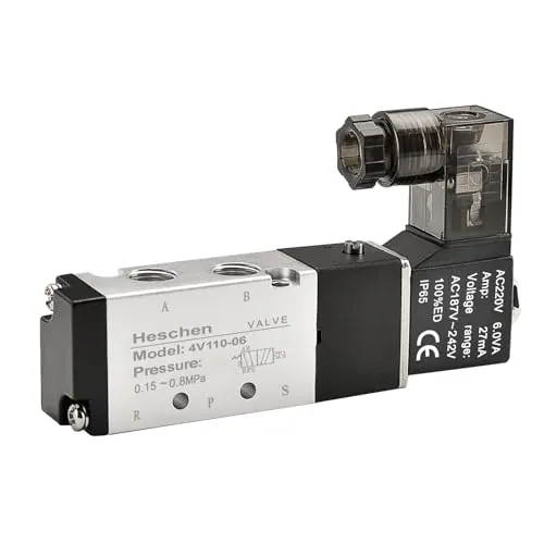 Heschen Electroválvula neumática eléctrica 4V110-06 PT1/8 5 vías 2