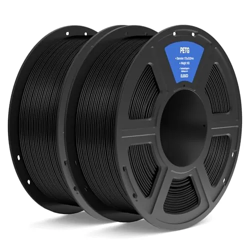 ELEGOO Filamento PETG 1.75 2KG Negro, Filamento PETG para Impresora 3D, Precisión Dimensional +/- 0.02mm, Carrete Filamento 3D, para Mayoría Impresoras 3D