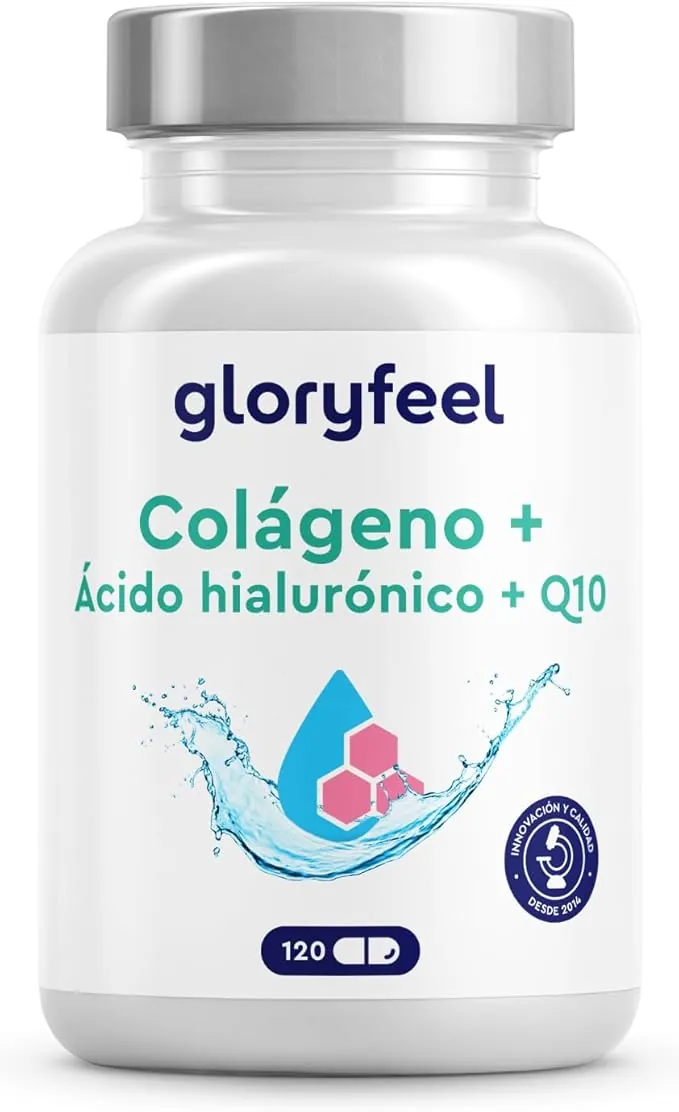 Colágeno con Magnesio y Ácido hialurónico + Q10, 120 Cápsulas - Con Zinc, Vitaminas A, C, D3 y B12 - Colageno Marino Hidrolizado - Articulaciones, Fuertes, Piel Tersa y Energía