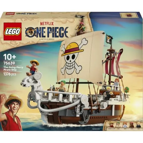 LEGO One Piece Barco Pirata Going Merry 75639 | Juguetes para niños de 10+ años, maqueta de barco, 5 minifiguras incl. Luffy, regalo de cumpleaños, 1376 piezas