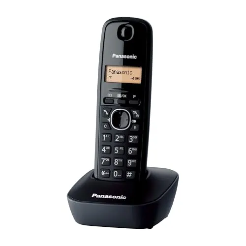 Panasonic KX-TG1611SPH Teléfono Inalámbrico Digital DECT, Unidad Base y 1 Auricular, Identificador De Llamadas, Batería Larga Duración, Pantalla LCD, Agenda, Rellamada, Despertador, Negro