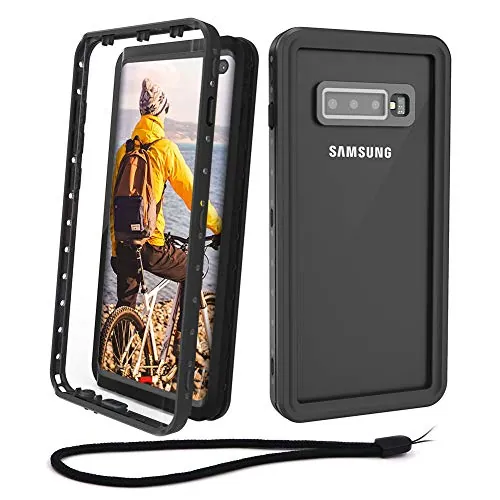 Beeasy Funda Samsung S10 Plus,Impermeable 360 Grados Protección IP68 Carcasa para Galaxy S10+ Antigolpes Rígida Robusta Resistente Impacto Militar Duradera Blindada Fuerte Seguridad Case Cover,Negro