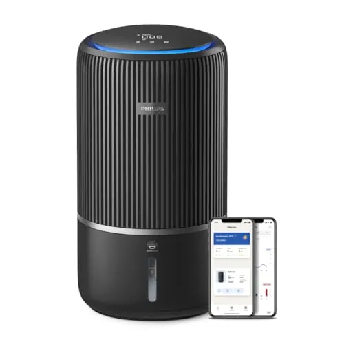Philips 3400 Purificador y Humidificador 2 en 1, 78 m², HEPA, Negro