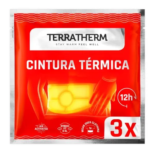 TerraTherm Cintura térmica, 12 horas de calor, Talla S-XL