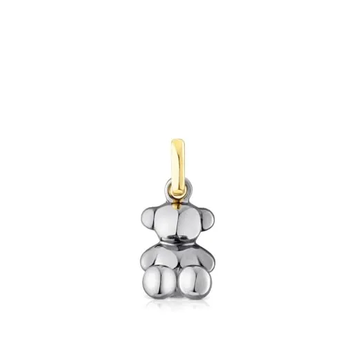 TOUS Colgante Oso para Mujer de Plata de Primera Ley Dark Silver con Baño de Oro 18 Kt sobre Plata de Primera Ley, Colección Bold Bear