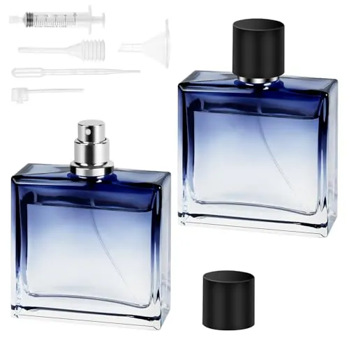 LOPHE Botellas de Espray de Perfume, 2 x 100 ml Atomizador de Fragancia | Espray de Viaje Vacío Recargable, Atomizador de Fragancia Reutilizable, Mini Botella de Perfume Vacía Portátil, Regalo Ideal
