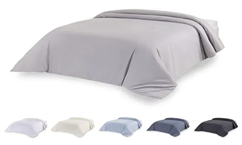 Todocama – Funda nórdica de Microfibra para edredón de Tacto Extra Suave. (Gris Claro - Cama 200-260x240cm).
