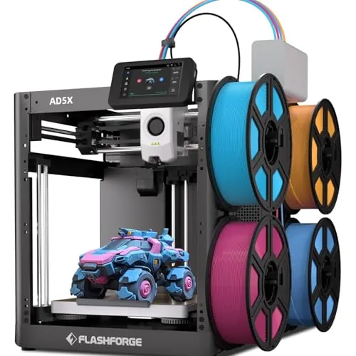 Impresora 3D Flashforge Adventurer 5X con Impresión Multicolor, Personalizable con IFS, multimaterial AD5X Impresora 3D,Velocidad Máxima de Impresión:600mm/s,Recarga automática de filamento de 4kg