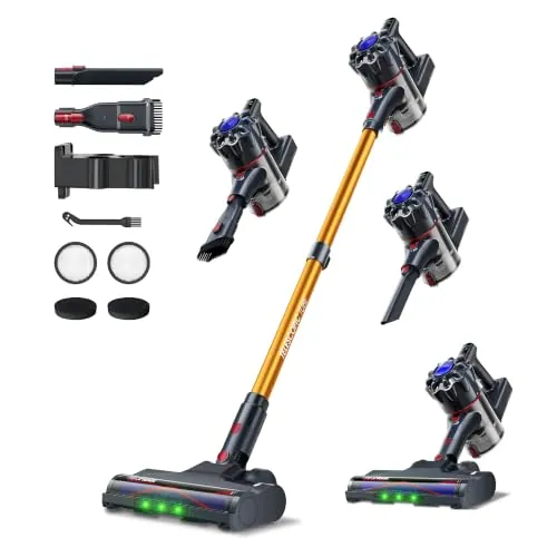MONSGA Aspirador Escoba Inalámbrico 55kPa/550W/60 Mins, Ideal para Mascotas