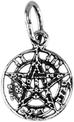 Colgante tetragramaton pequeño de Plata de ley vieja 10mm