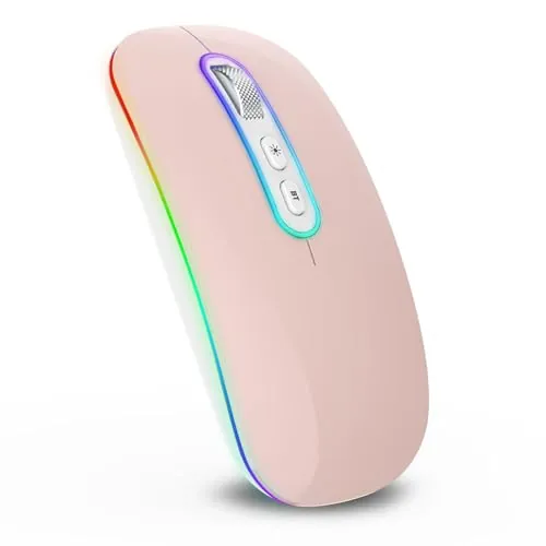 cimetech Raton inalambrico Recargable, 2.4G & Bluetooth Ratón para Portátil Ratón Silencioso Diseño Ergonómico con Nano Receptor USB & dpi 3 Niveles de Ajuste Compatible con Macbook iPad Ordenador