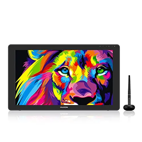 HUION Kamvas 22 Plus Tableta Gráfica con Pantalla, 140% sRGB | Monitor 21,5 Pulgadas QD Laminado, Vidrio Antirreflejo, Lápiz PW517 con Inclinación, Compatible PC, Mac y Android
