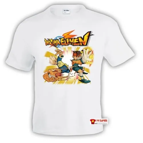 Mx Games Camiseta Inazuma Eleven (Power) Blanca (Talla: TallaXS Unisex Ancho/Largo [49cm/62cm] Aprox)