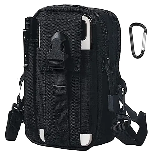 flintronic Bolsa Cintura Táctica con Correa para el Hombro, Bolso Cinturón Militar Compacta para Herramientas Pequeñas de Multiusos Teléfono Móvil al Aire Libre Deportes Senderismo y Camping