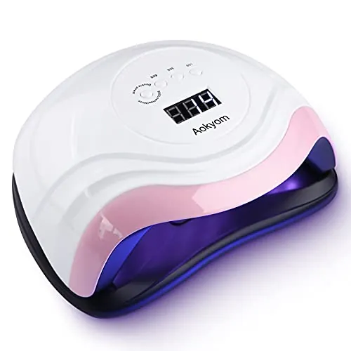 Aokyom 168W Lámpara Secadora UV Uñas, Gel Curado Máquina 36LED y Pantalla LED, con 4 Temporizador de 10s,30s,60s 99s Para Manicura Pedicura Nail Art Hogar, Salón