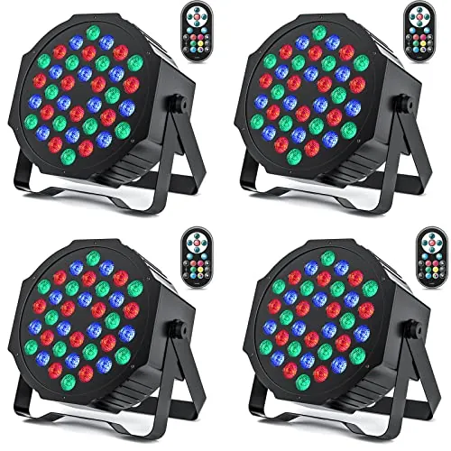 HOLDLAMP 4PCS RGB Focos Par LED con 36 LED, Luz de Escenario con Control DMX y Activación de Sonido, Iluminación de escenarios Par para Fiestas DJ Discoteca Bar