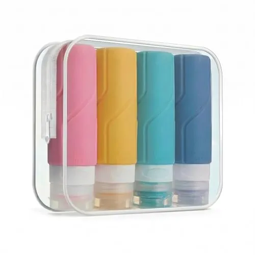 Smarthers Botes Viaje Rellenables 100ml, Botes Silicona Suave, Sin Fugas, BPA Free, Exprimibles, Boca Ancha, Ideales para Viajes, Camping, Playa, Avión – para Gel y Champú, Cremas o Liquidos
