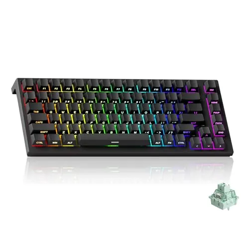 Akko Teclado para Juegos con Cable TAC75 de Disparo rápido, Interruptor magnético de Efecto Hall, diseño Estadounidense del 75%, tasa de sondeo de 8K Hz (Negro Brillante, Glare Magnetic Switch)