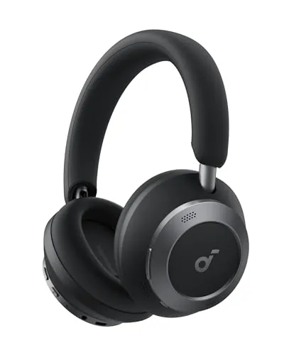 Soundcore Space One Pro de Anker, Auriculares con Cancelación de Ruido Activa Adaptativa con 6 Micrófonos, Diseño Muy Plegable, Audio sin Pérdidas 60H, Carga Ultrarrápida, Inalámbrico Hi-Res con LDAC