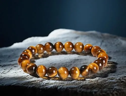 Pulsera de triple protección con cuentas de ojo de tigre, obsidiana negra y hematita para hombres y mujeres, pulsera de cuentas naturales de piedras de cristal, Medio, Cristal, Sin piedra preciosa