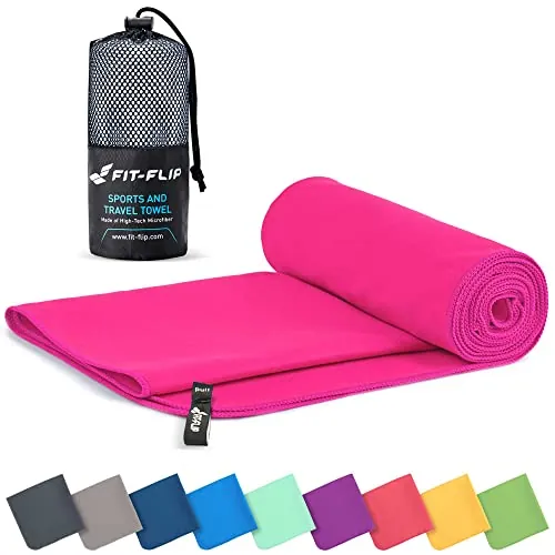 Fit-Flip Toalla Microfibra, para el Gimnasio y la Playa, compacta