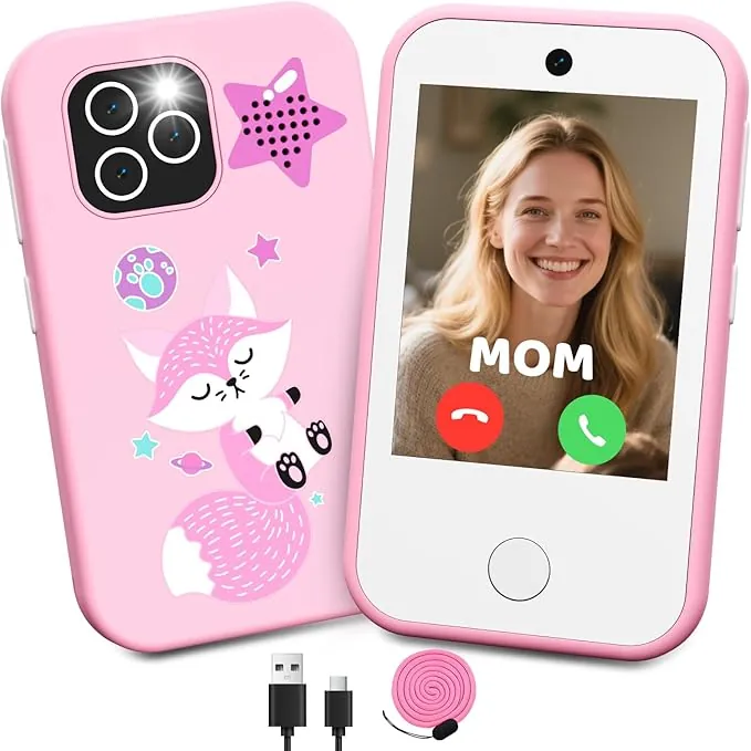 CHAKEYAKE Smartphone Niños 4G sin Contrato, Movil para niños con Llamadas, Doble Cámara, Pantalla Táctil HD 2.8", Reproductor MP3, Linterna, Juegos Educativos, Regalo para Niños Y Niñas de 3-12 Años