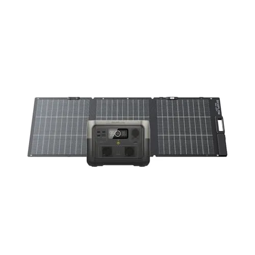 Estación de energía portátil ECOFLOW RIVER 2 MAX con panel solar 160 W