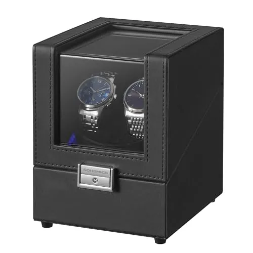 SONGMICS Caja Automática Enrollador de Doble Reloj, con Motor Silencioso