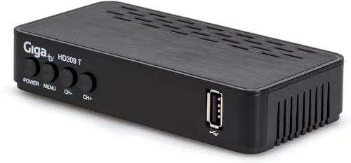 Receptor TDT GigaTV HD209 T. Decodificador Digital terrestre DVBT-2. Alta definición. Funciones de grabación. Full HD 1080P, MPEG-2/4, H.265, HDMI