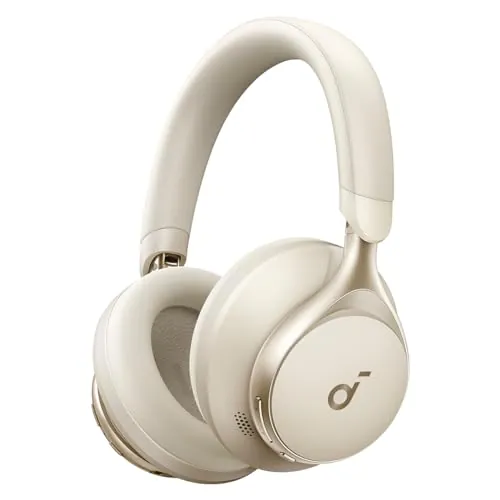Soundcore de Anker Space One Auriculares Cancelación Ruido Activa Adaptativa, Cascos Inalambricos Bluetooth Reducción de Voz Humana 2X más Fuerte, 40H ANC, Control de App, LDAC Hi-Res Wireless Audio