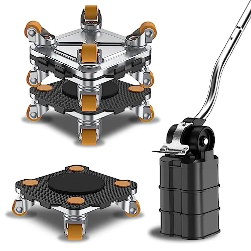 ONEON Mover Muebles con Ruedas, Ruedas 360° para Mover Muebles Pesados y Electrodomésticos, Capacidad 400 KG, con Elevador Auxiliar - Dolly Connect Pro Negro