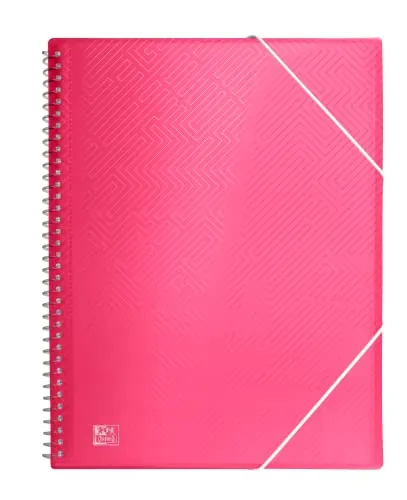 Oxford, Carpeta de Fundas Plástico, Color Rosa, 30 Fundas Transparentes, Tamaño A4