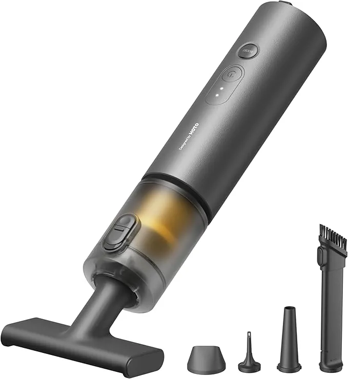HOTO Aspirador de Mano para Coche, Aspirador Portátil Potente, Mini Aspiradora sin Cable, Alta Potencia de succión 20000 Pa, 4 en 1 Aspiradora Pequeña para Coche, Computadora,Pelo de Mascotas, Hogar