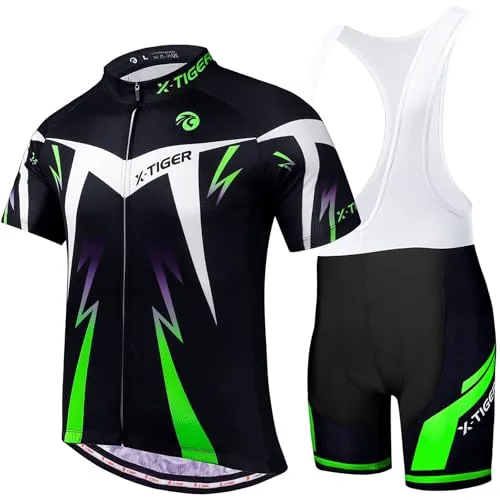 X-TIGER Conjunto Ciclismo Hombre Maillot Culotte Pantalones Cortos Culotes