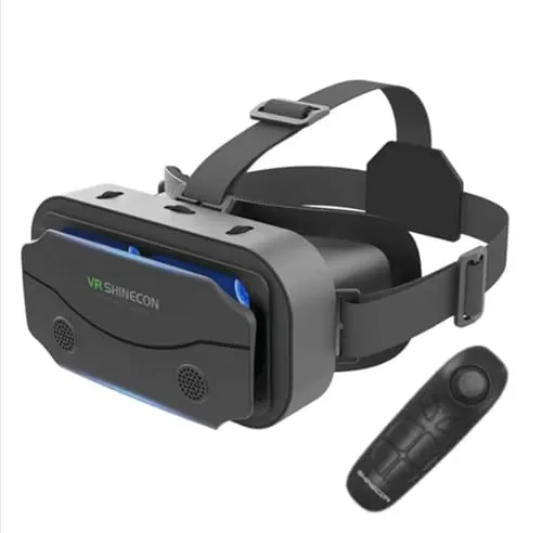 Gafas VR 3D con mando a distancia compatible con gafas VR con todos los smartphones como Galaxy, Android, de 5,0 a 7,0 pulgadas (negro)
