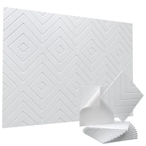 Vieshful Paneles Acústicos Autoadhesivos 10 Piezas 30x30x1cm Blanco